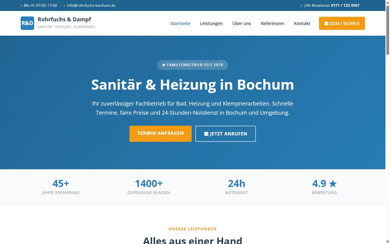 Alte Website Vorschau